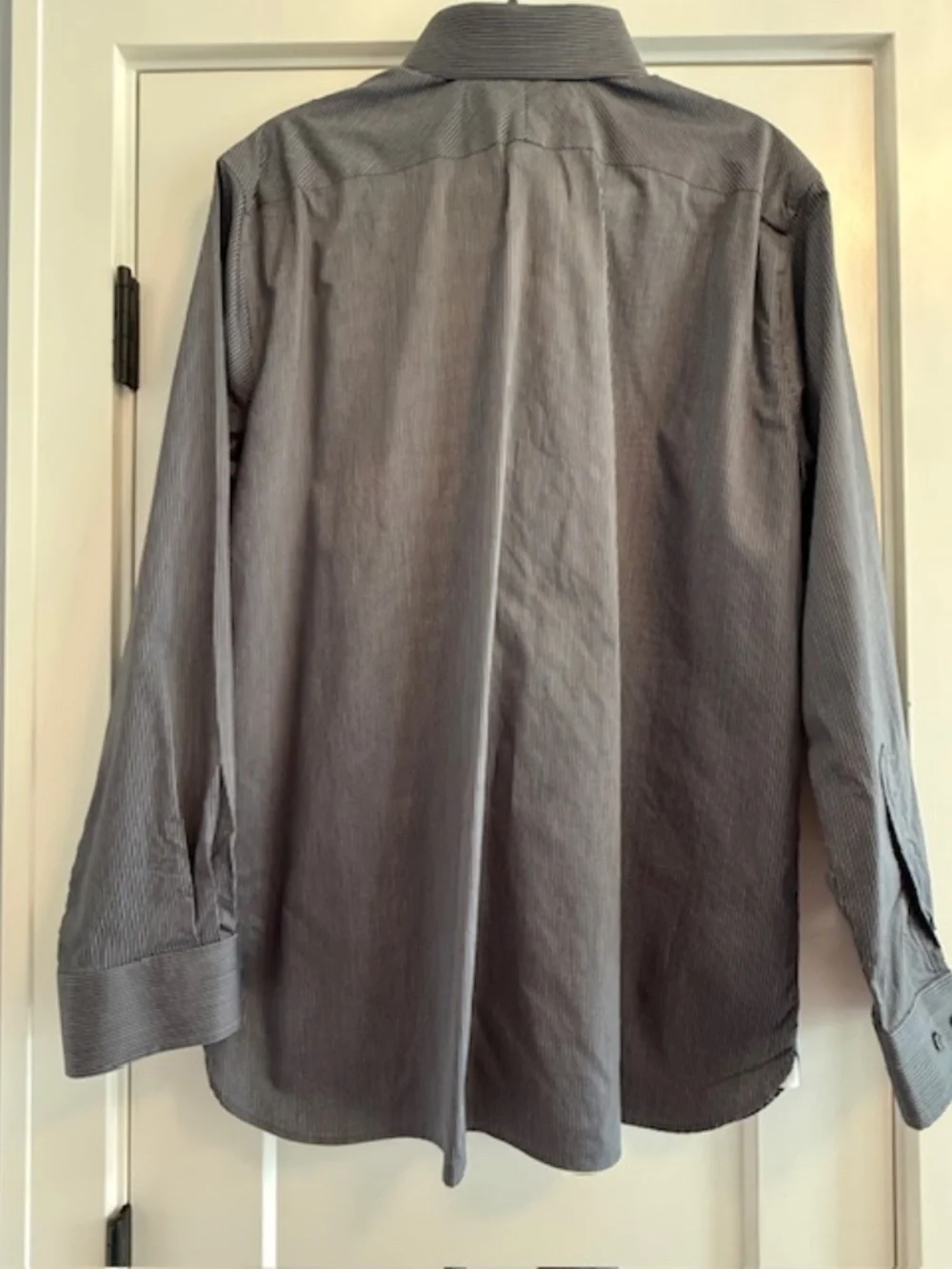 Banana Republic Men Large Standard Fit Cotton Dark Gray & White Check Shirt EUC
